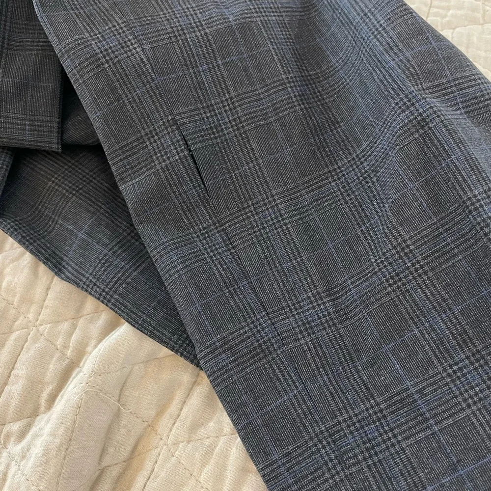 J CREW Thompson Wool Blend Pant in Gray Blue Glen Plaid Size 34‎ $168
